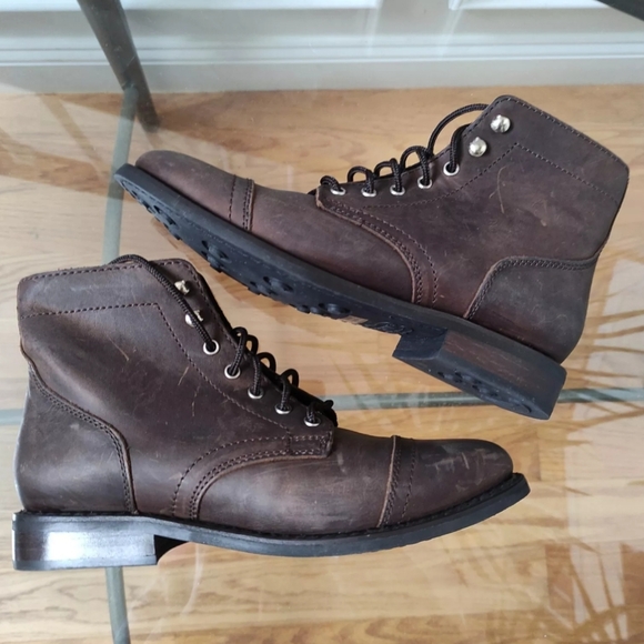 Thursday Boot Company Women 8 Captain Suede Leather Ankle Boots Lace Up - Picture 4 of 12